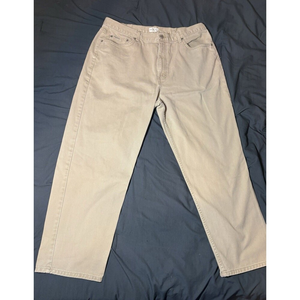 Brown Calvin Klein Zipper Fly Jeans W38 L32
